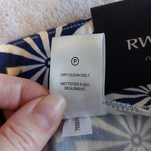 RW&CO Navy Patterned Pencil Skirt Sz S - Picture 5 of 8